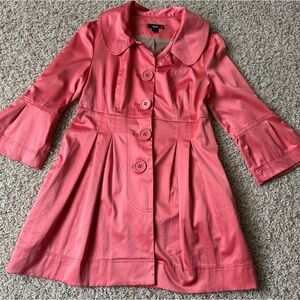 BCX Women’s Bell Sleeve Pink Melon Lightweight 5 Button Jacket size Small